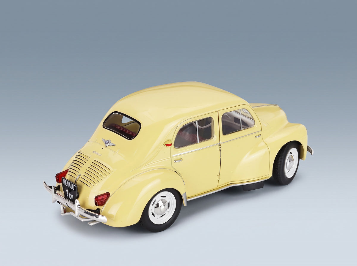 Renault 4CV 1961 Beige Solido 1:18 scale model - rear three-quarter view