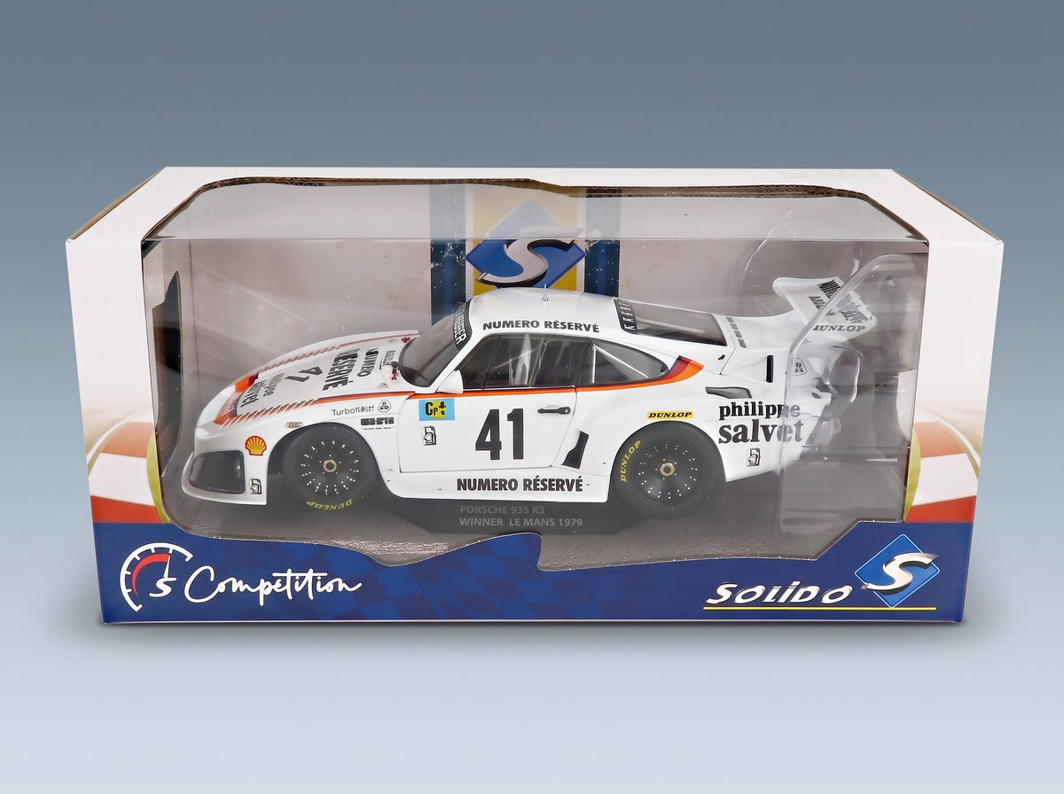 Porsche 935 K3 Porsche Kremer Racing No. 41 Klaus Ludwig Bill Whittington Don Whittington Winner 24h Le Mans 1979 Solido 1:18 scale model - original packaging