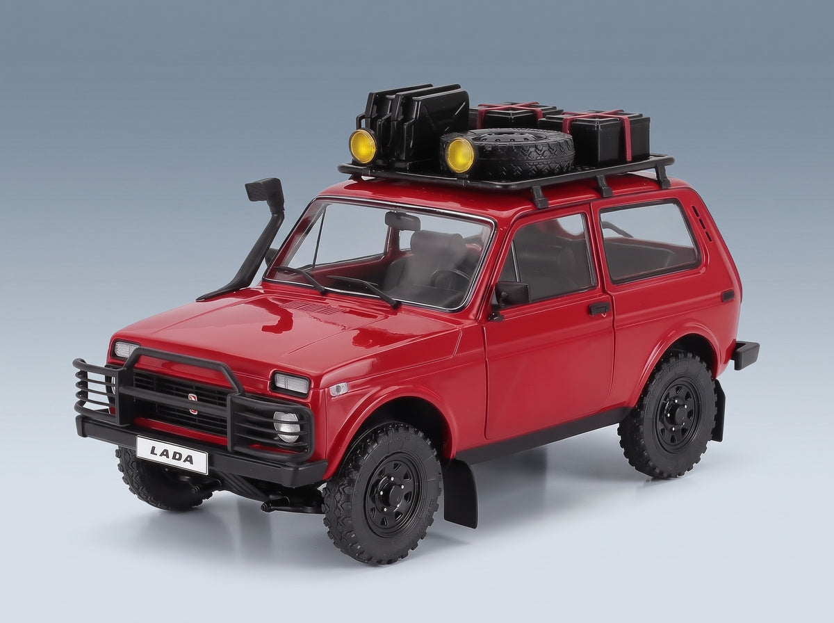 Lada Niva 1980 Red Solido 1:18 scale model - front three-quarter view