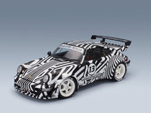 Porsche 911 964 RWB No. 13 Bodykit The Zebra 1994 White Black Solido 1:18 scale model - front three-quarter view