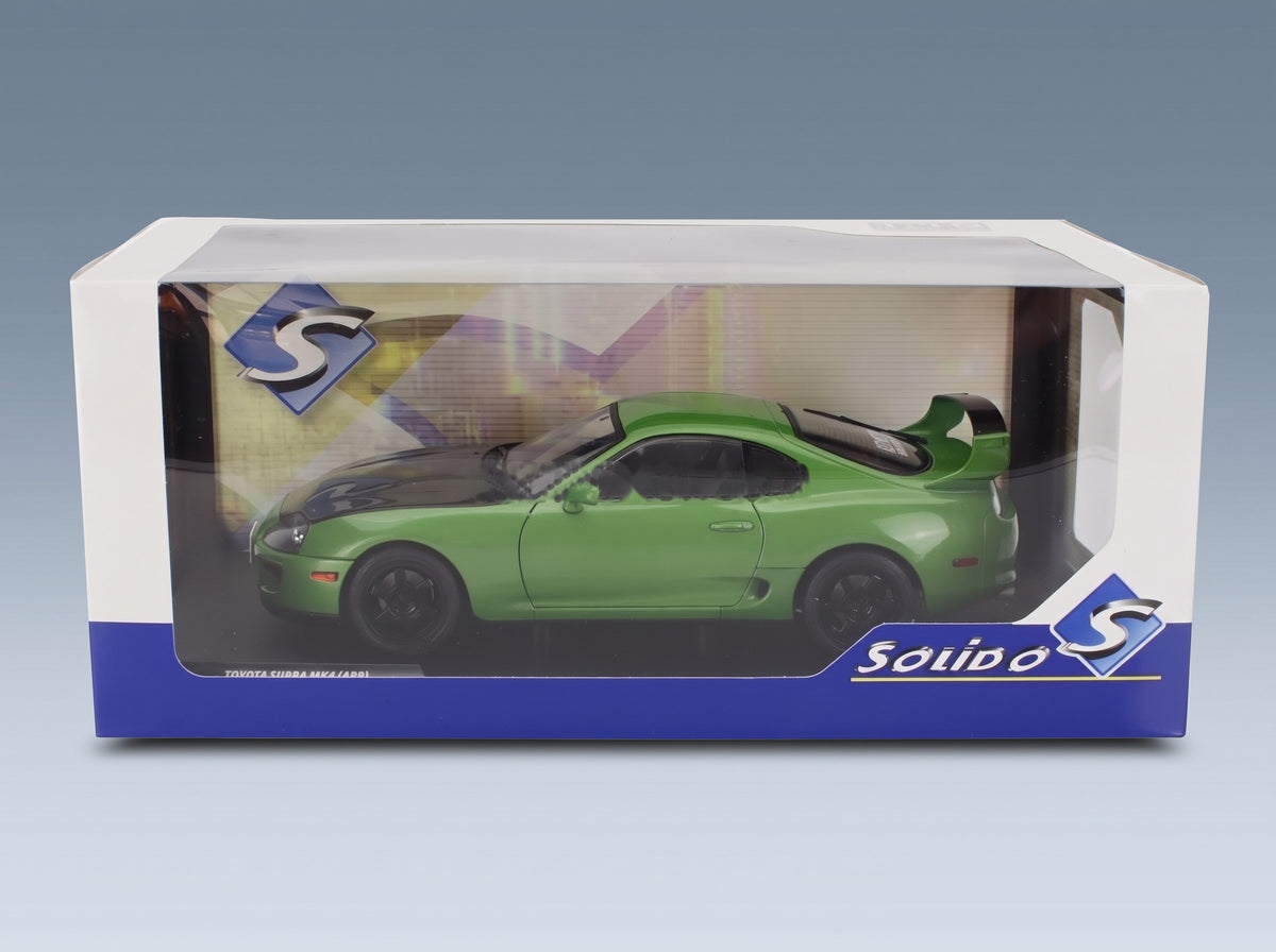 Toyota Supra MKIV (A80) Coupé 1993 Green Black Solido 1:18 scale model - original packaging