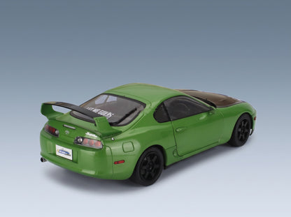 Toyota Supra MKIV (A80) Coupé 1993 Green Black Solido 1:18 scale model - rear three-quarter view