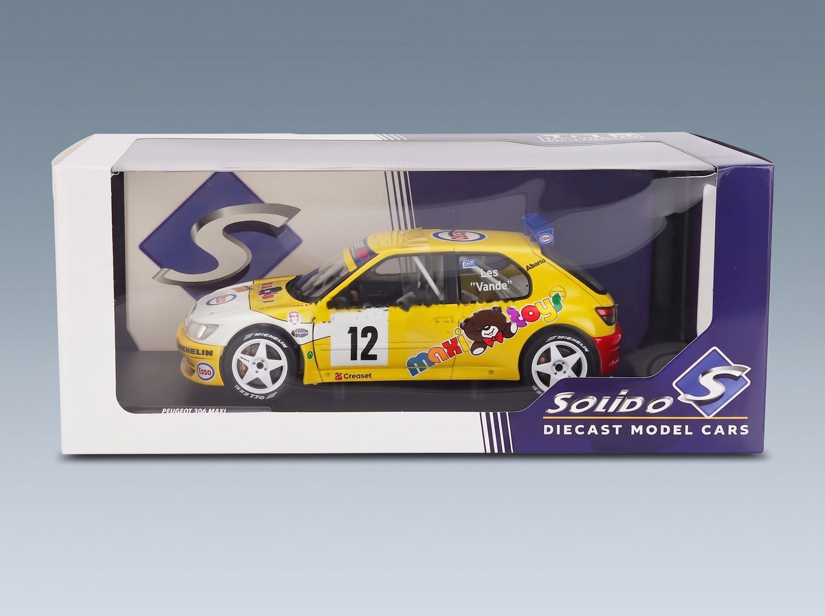 Peugeot 306 Maxi No. 12 Jean Pierre Van De Wauver Jean Van Der Schueren Rally Condroz 1997 Solido 1:18 scale model - original packaging