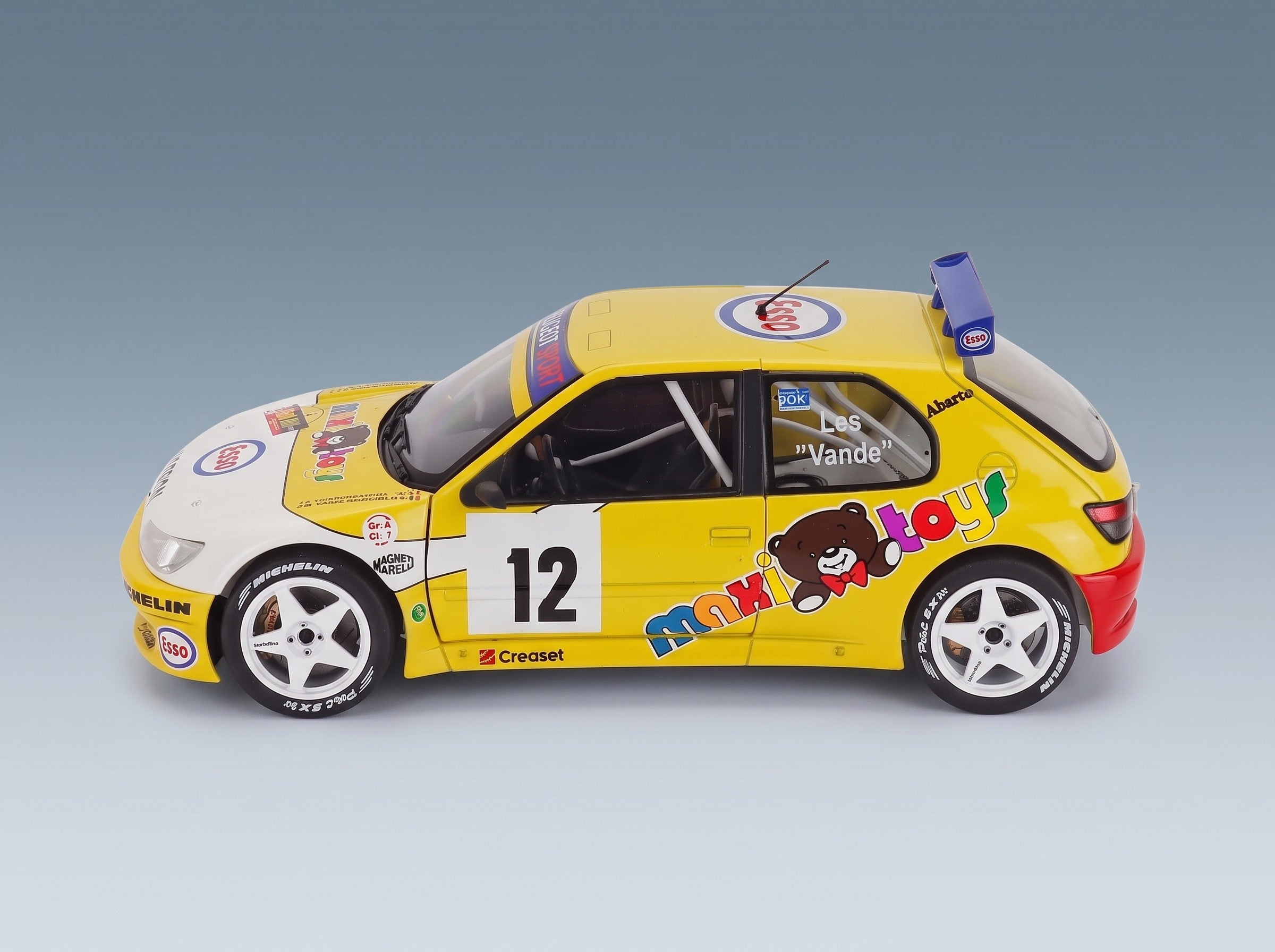 Peugeot 306 Maxi No. 12 Jean Pierre Van De Wauver Jean Van Der Schueren Rally Condroz 1997 Solido 1:18 scale model - side view
