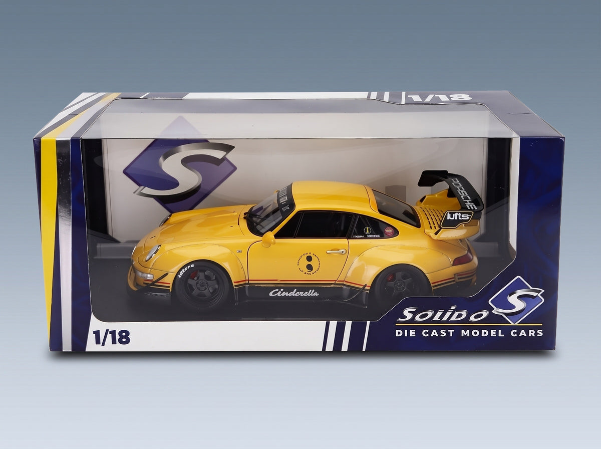 Porsche 911 993 RWB Bodykit Coupé Cinderella Yellow 2020 Solido 1:18 scale model - original packaging