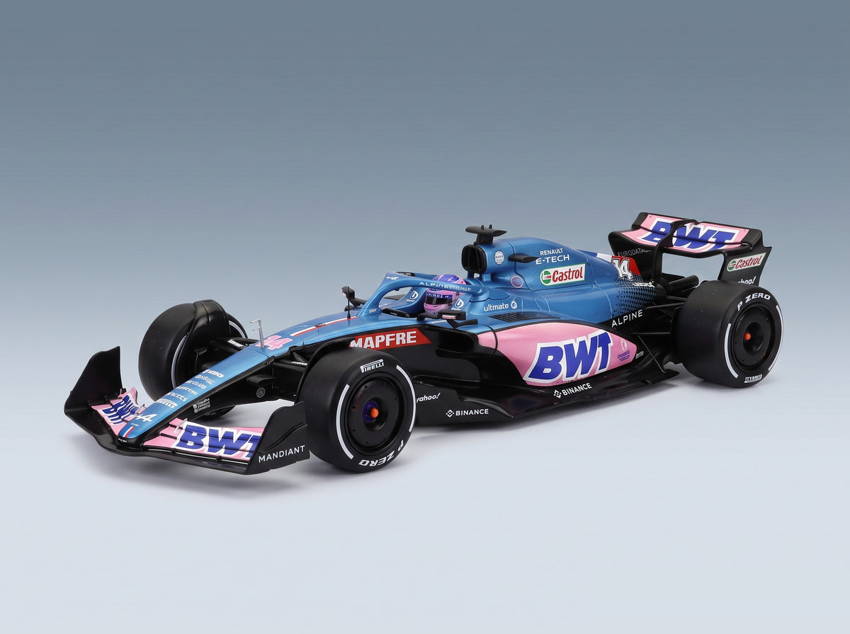 Alpine F1 A522 Team Alpine BWT No. 14 Fernando Alonso Monaco GP 2022 Solido 1:18 scale model - rear three-quarter view