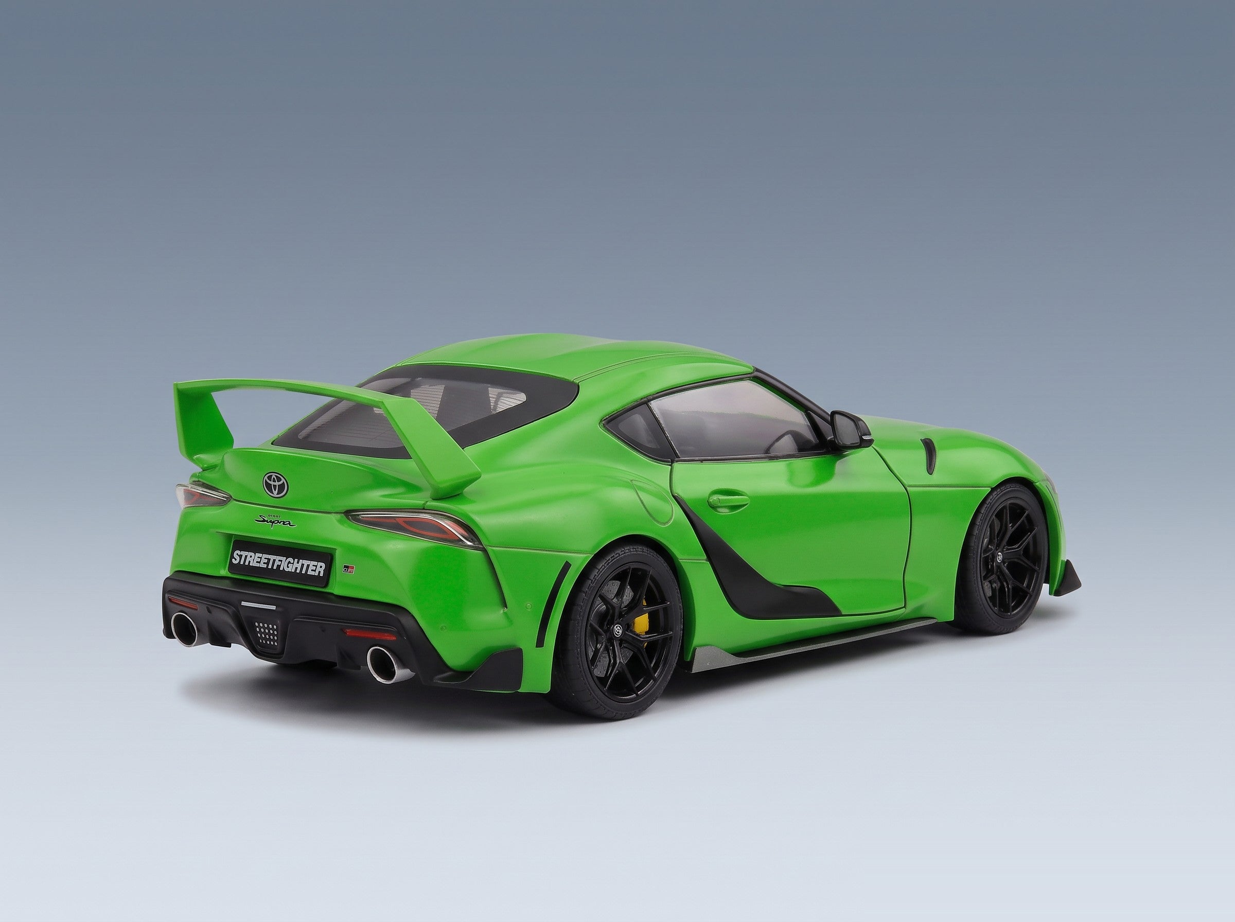 Toyota Supra GR Wasabi Custom 2023 Green Solido 1:18 scale model - rear three-quarter view