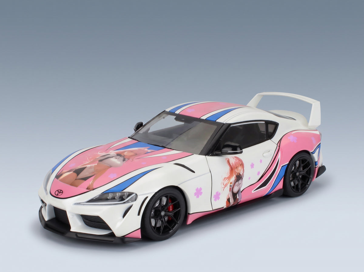 Toyota Supra GR Itasha 2024 White Pink Solido 1:18 scale model - front three-quarter view