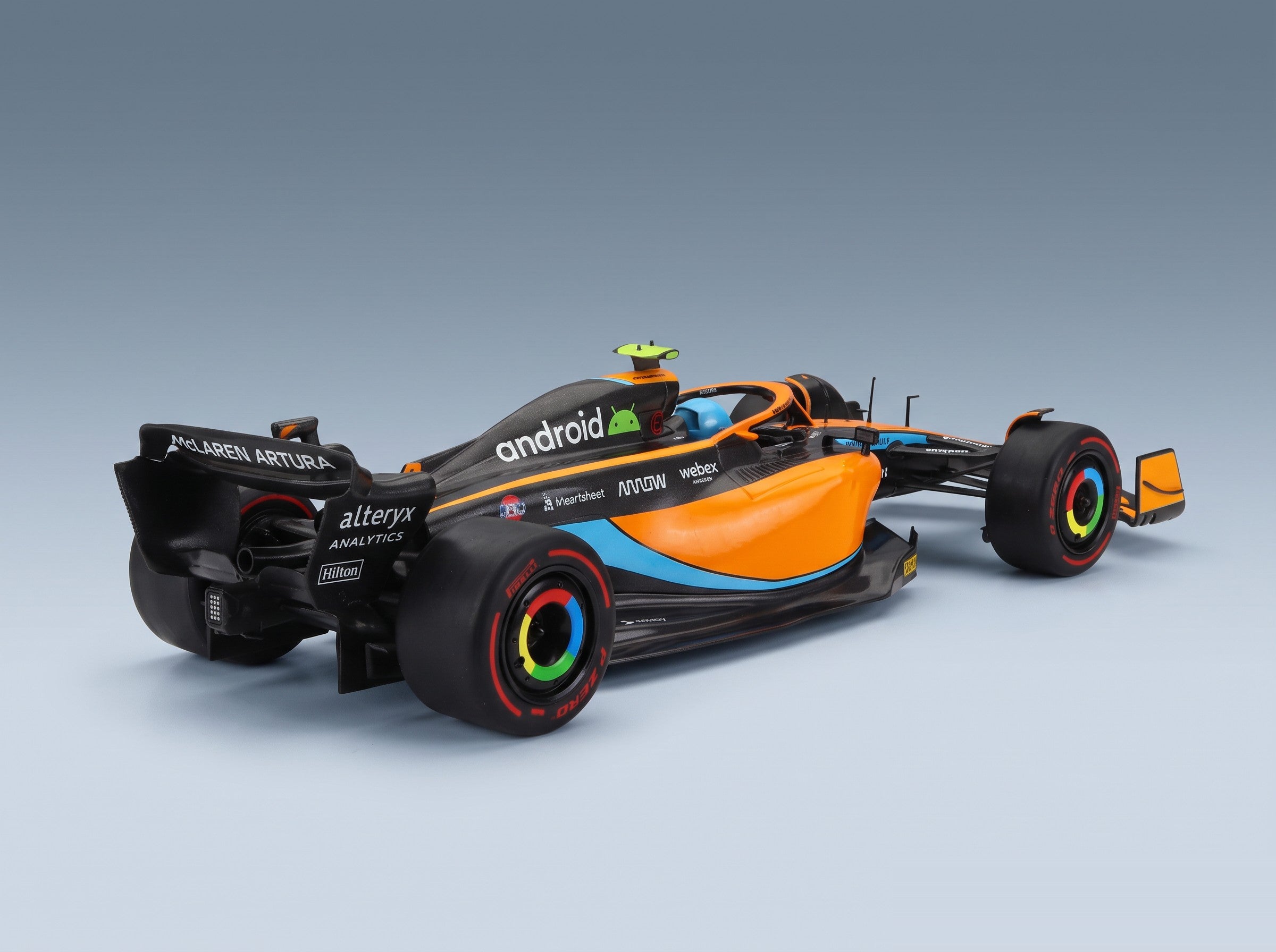 McLaren F1 MCL36 McLaren No. 4 Lando Norris 3rd Emilia Romagna GP 2022 Solido 1:18 scale model - rear three-quarter view