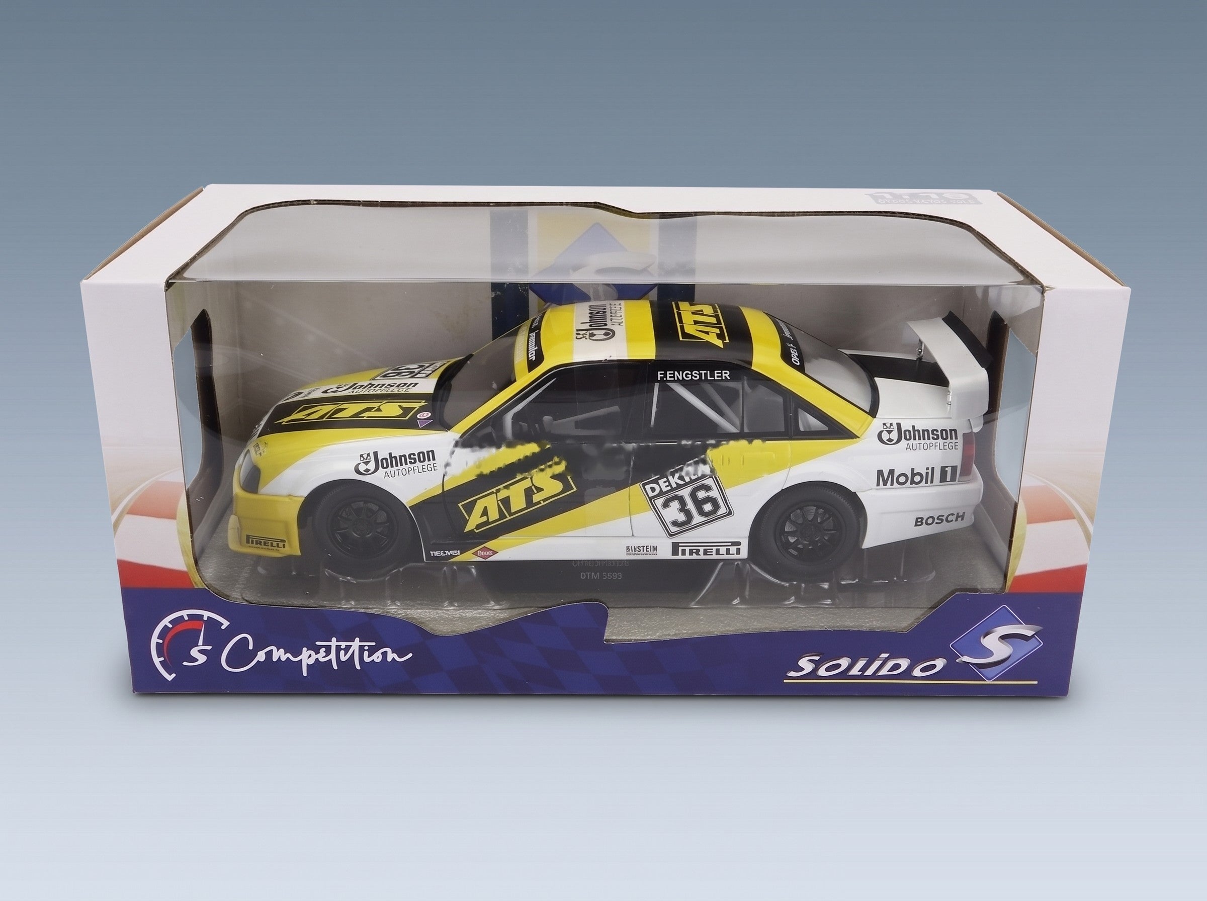 Opel Omega Evo 500 Team Irmscher No. 36 F. Engstler DTM 1991 Solido 1:18 scale model - original packaging