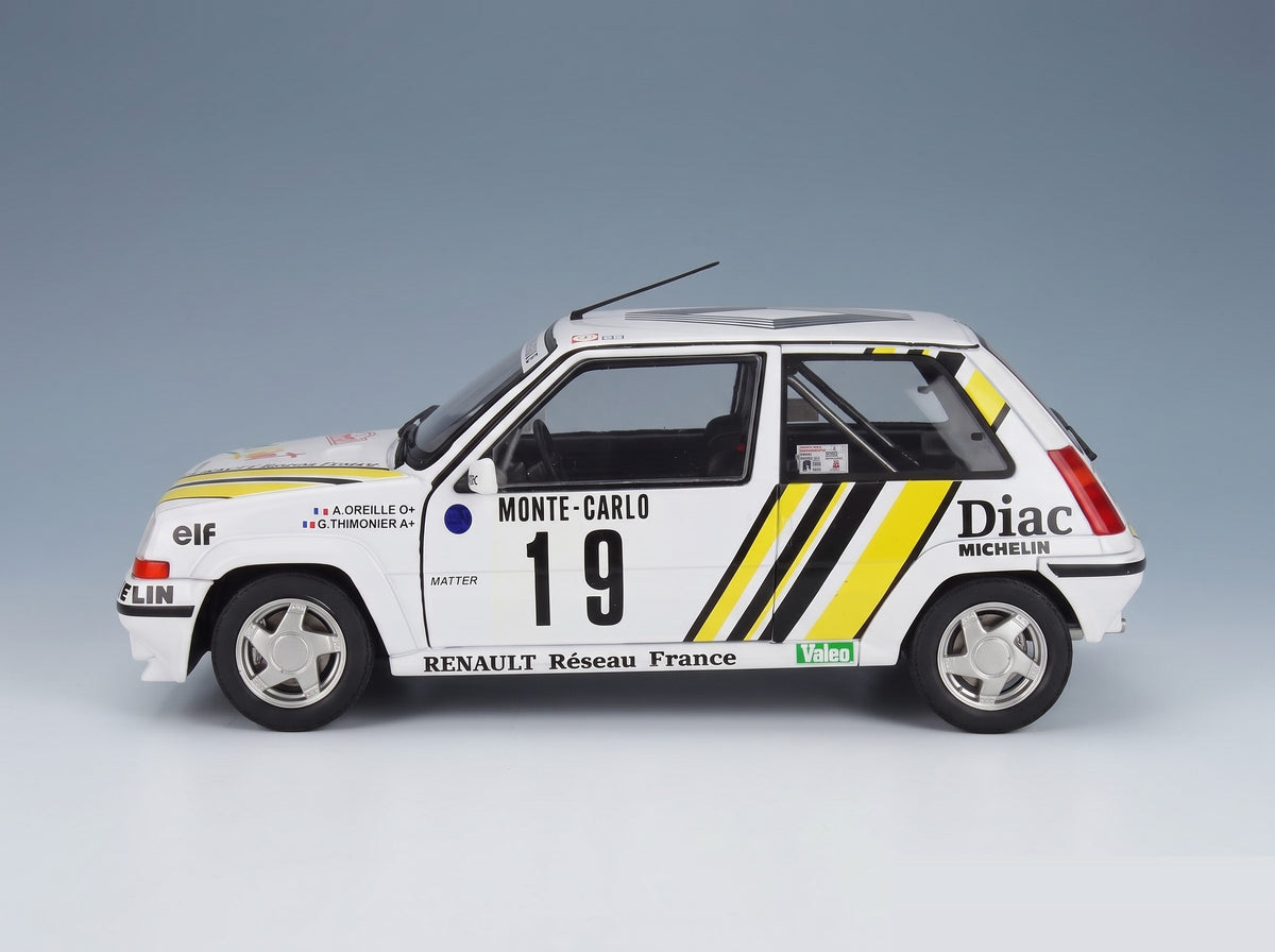 Renault R5 GT Turbo No. 19 Alain Oreille Gilles Thimonier Rally Monte Carlo 1989 Solido 1:18 scale model - side view
