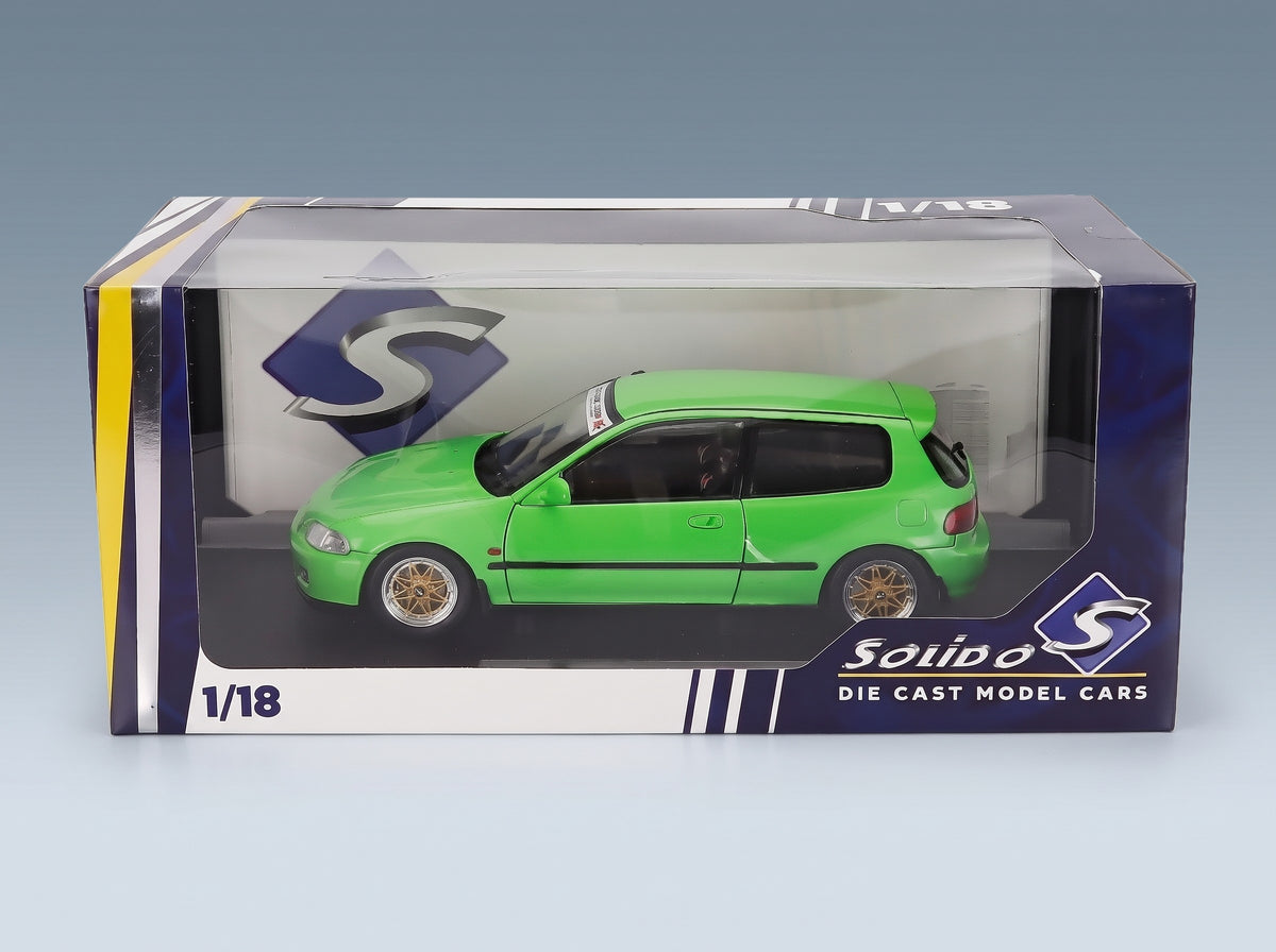 Honda Civic EG6 Works 1991 Green Solido 1:18 scale model - original packaging