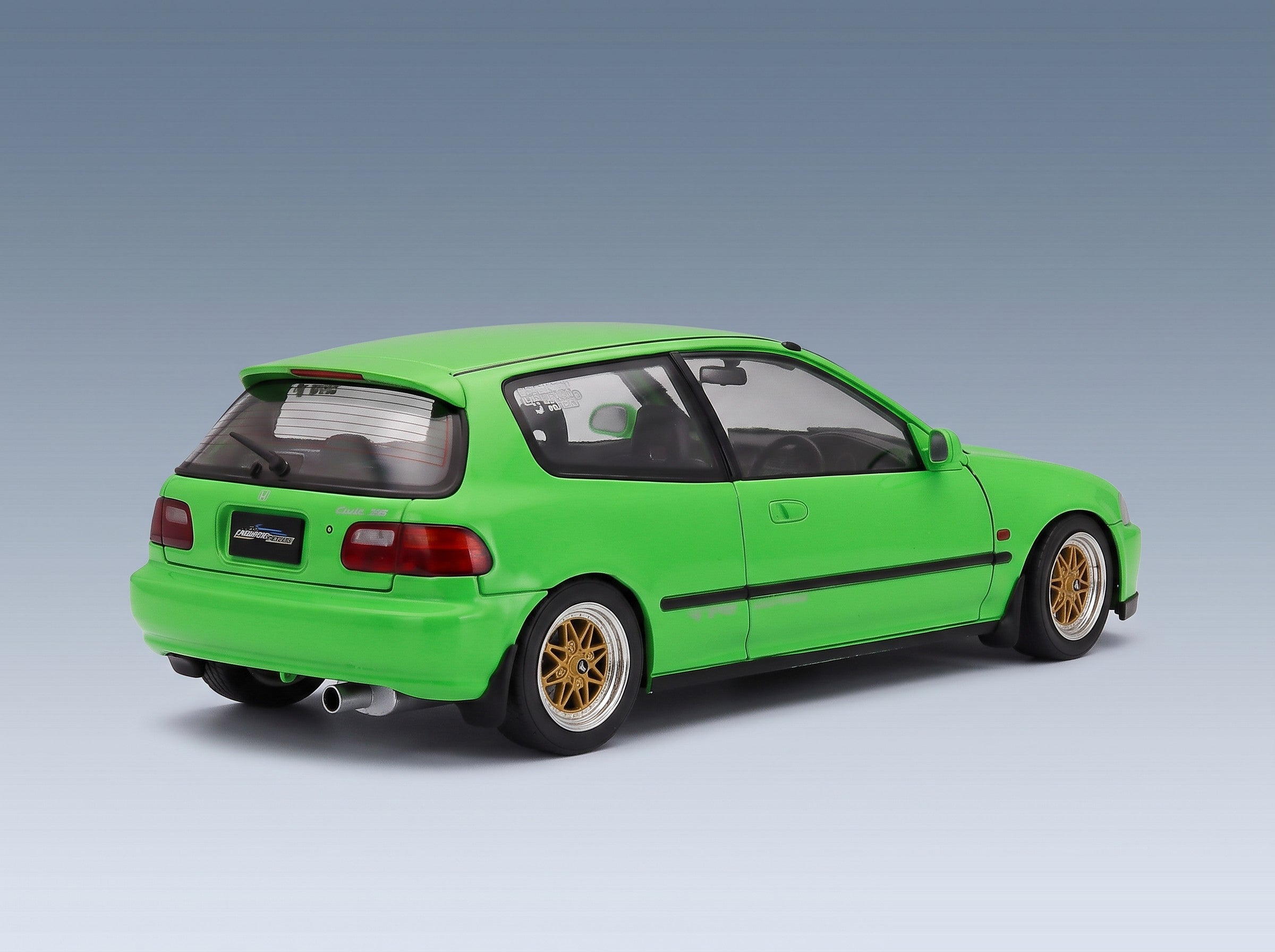 Honda Civic EG6 Works 1991 Green Solido 1:18 scale model - rear three-quarter view