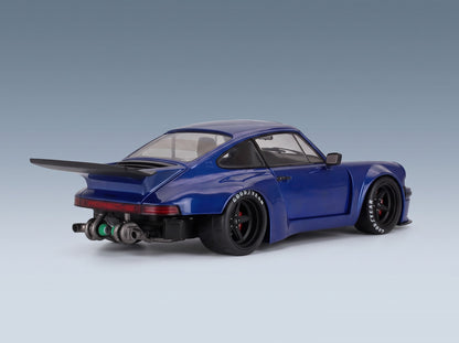 Porsche 911 930 3.0L KS-R Coupé 2022 Blue Solido 1:18 scale model - rear three-quarter view