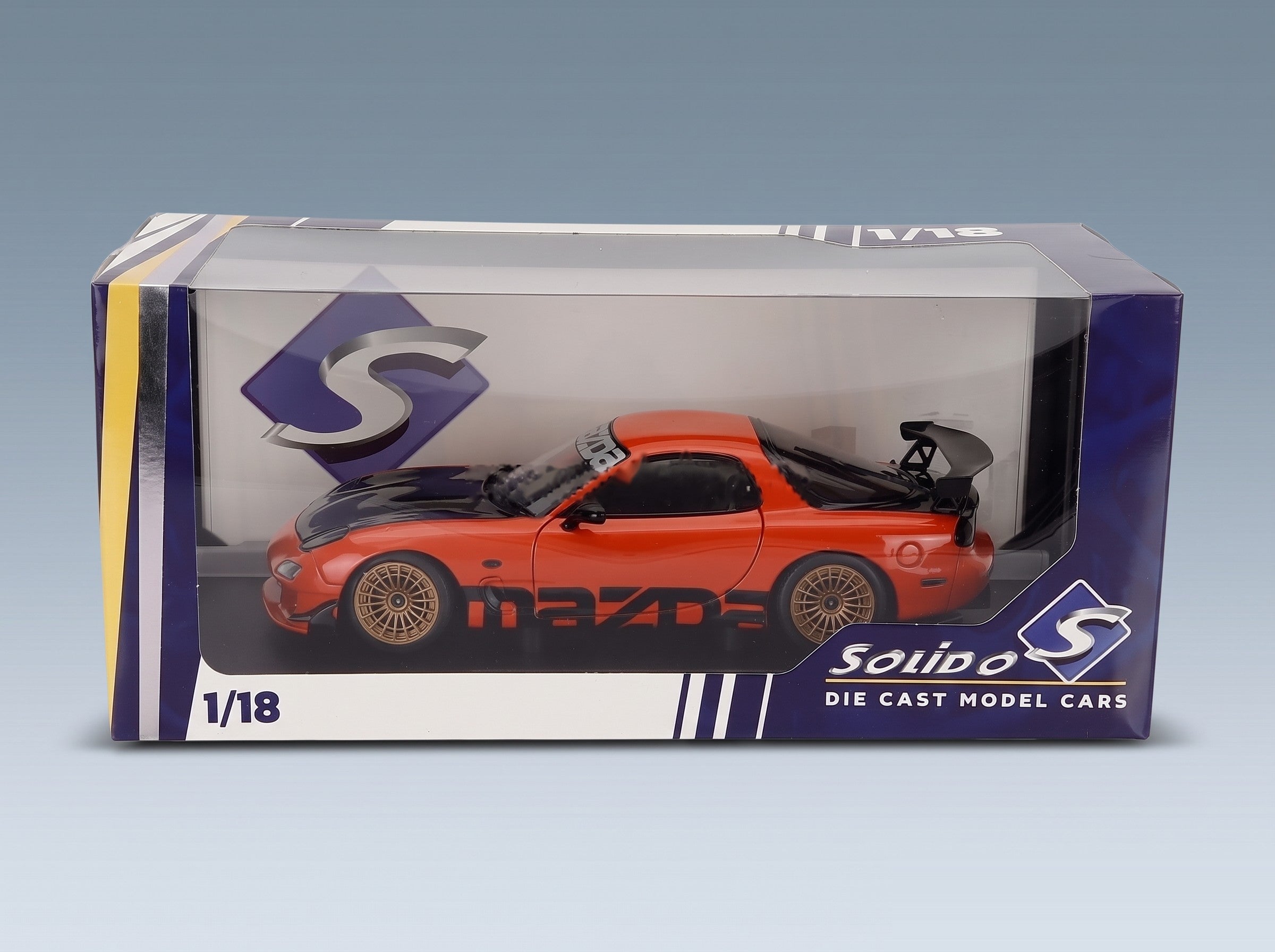 Mazda RX-7 FD3S Works Coupe 1999 Orange Solido 1:18 scale model - original packaging