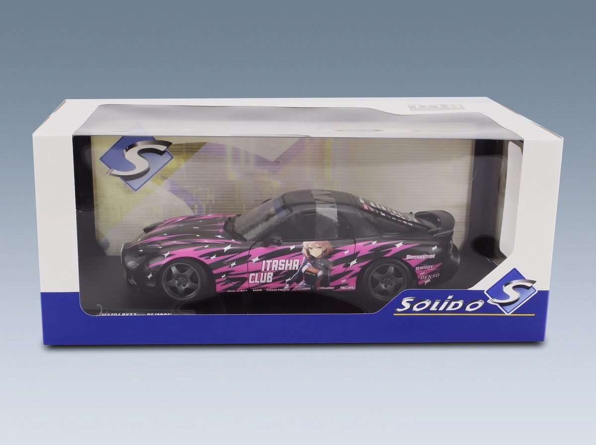 Mazda RX-7 FD3S Works Itasha Club Coupé 1999 Black Fucsia Solido 1:18 scale model - original packaging