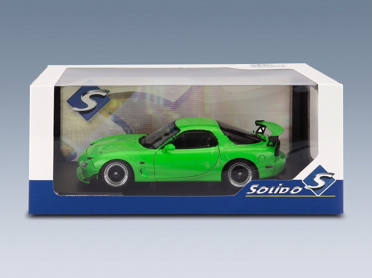 Mazda RX-7 FD3S Works Coupé 1999 Green Solido 1:18 scale model - original packaging