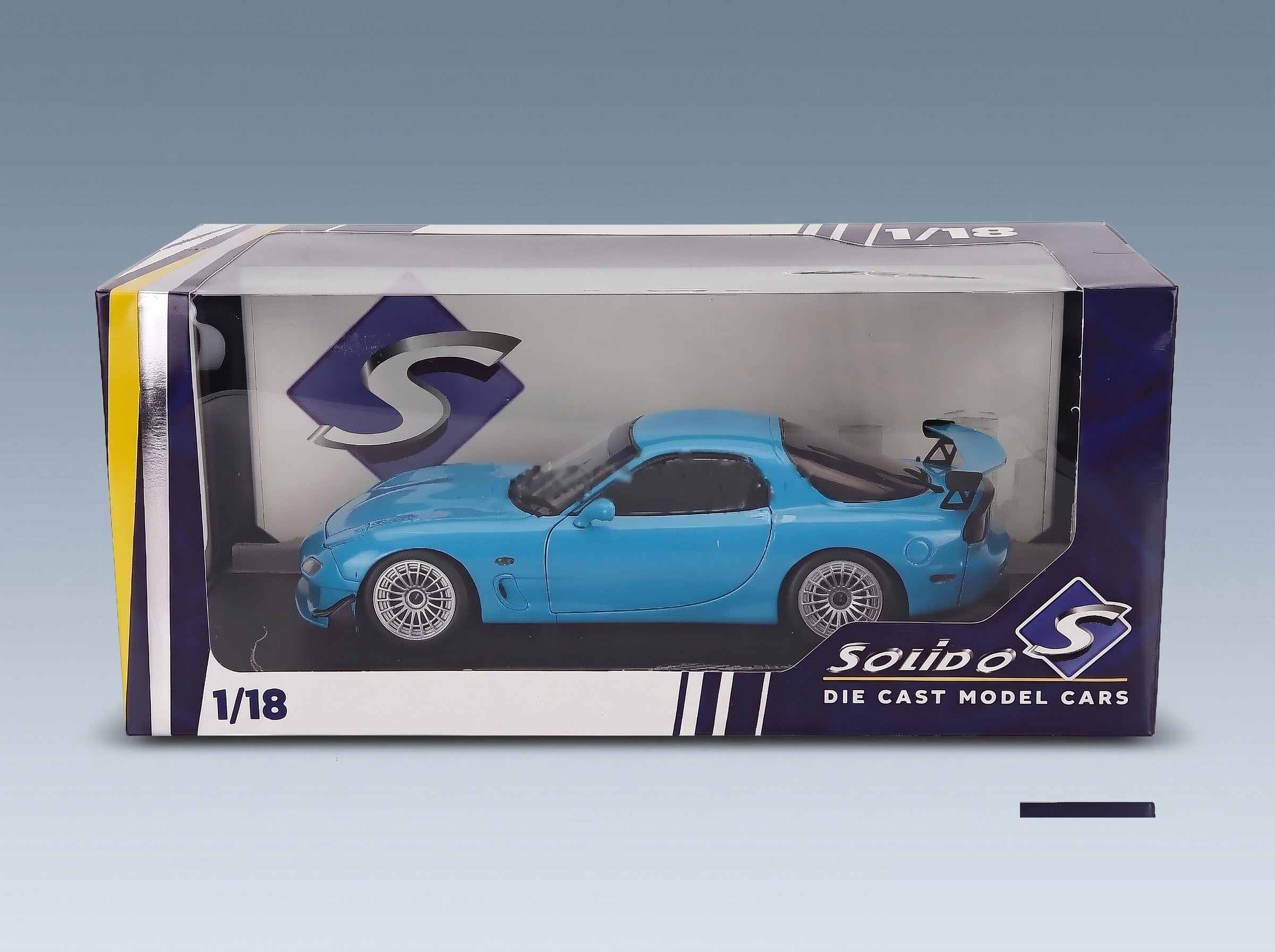 Mazda RX-7 FD3S Works Coupé 1999 Blue Solido 1:18 scale model - original packaging