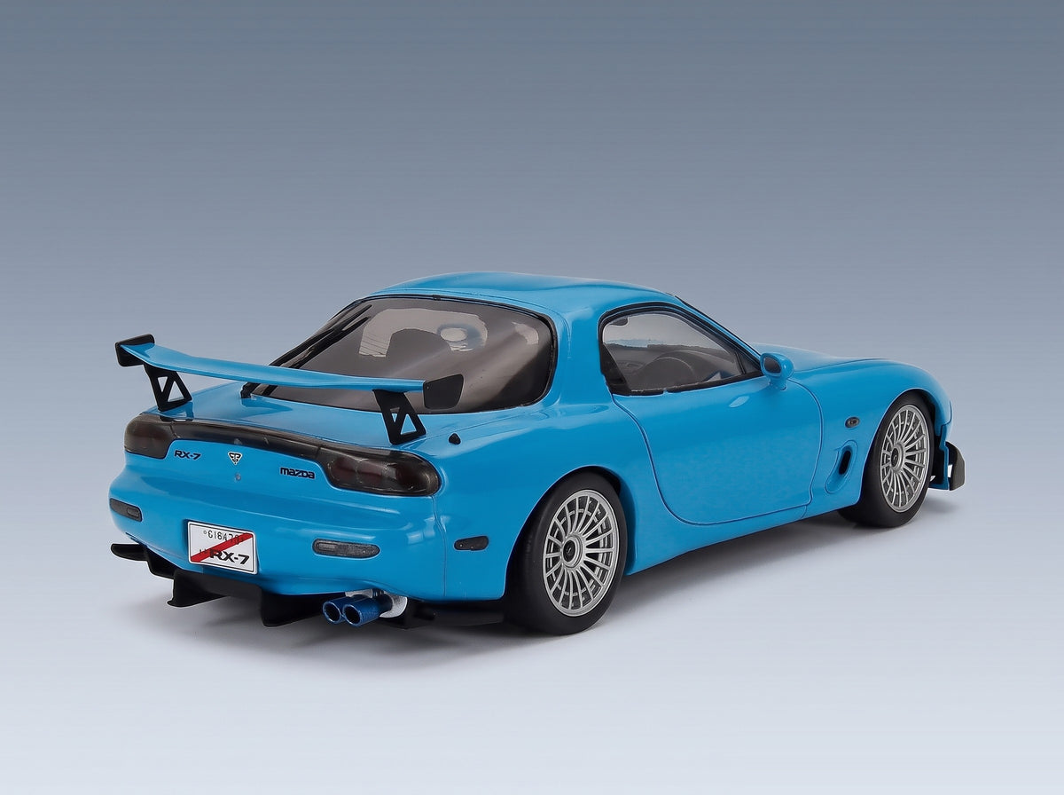 Mazda RX-7 FD3S Works Coupé 1999 Blue Solido 1:18 scale model - rear three-quarter view