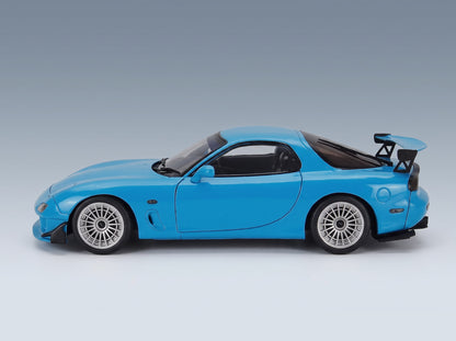 Mazda RX-7 FD3S Works Coupé 1999 Blue Solido 1:18 scale model - side view