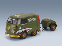 Volkswagen T1 Van Kool Combi with Trailer 1950 Green Solido 1:18 scale model - front three-quarter view