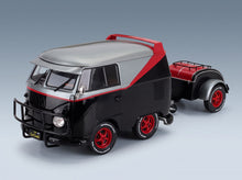 Volkswagen T1 Van Kool Combi Sport with Trailer 1950 Black Silver Red Solido 1:18 scale model - front three-quarter view