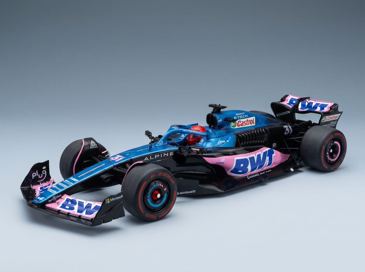 Alpine A523 BWT Alpine F1 Team No. 31 Esteban Ocon 3rd Monaco GP 2023 Solido 1:18 scale model - front three-quarter view