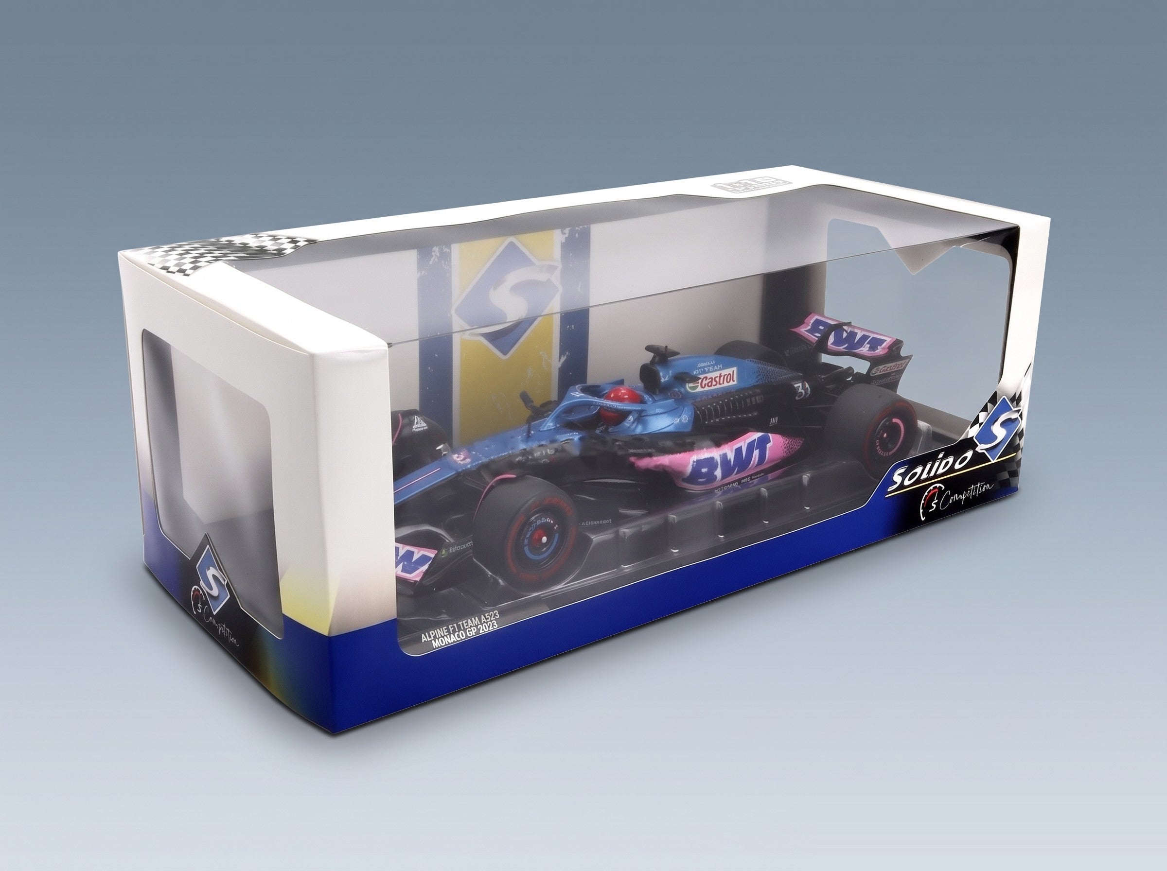 Alpine A523 BWT Alpine F1 Team No. 31 Esteban Ocon 3rd Monaco GP 2023 Solido 1:18 scale model - original packaging