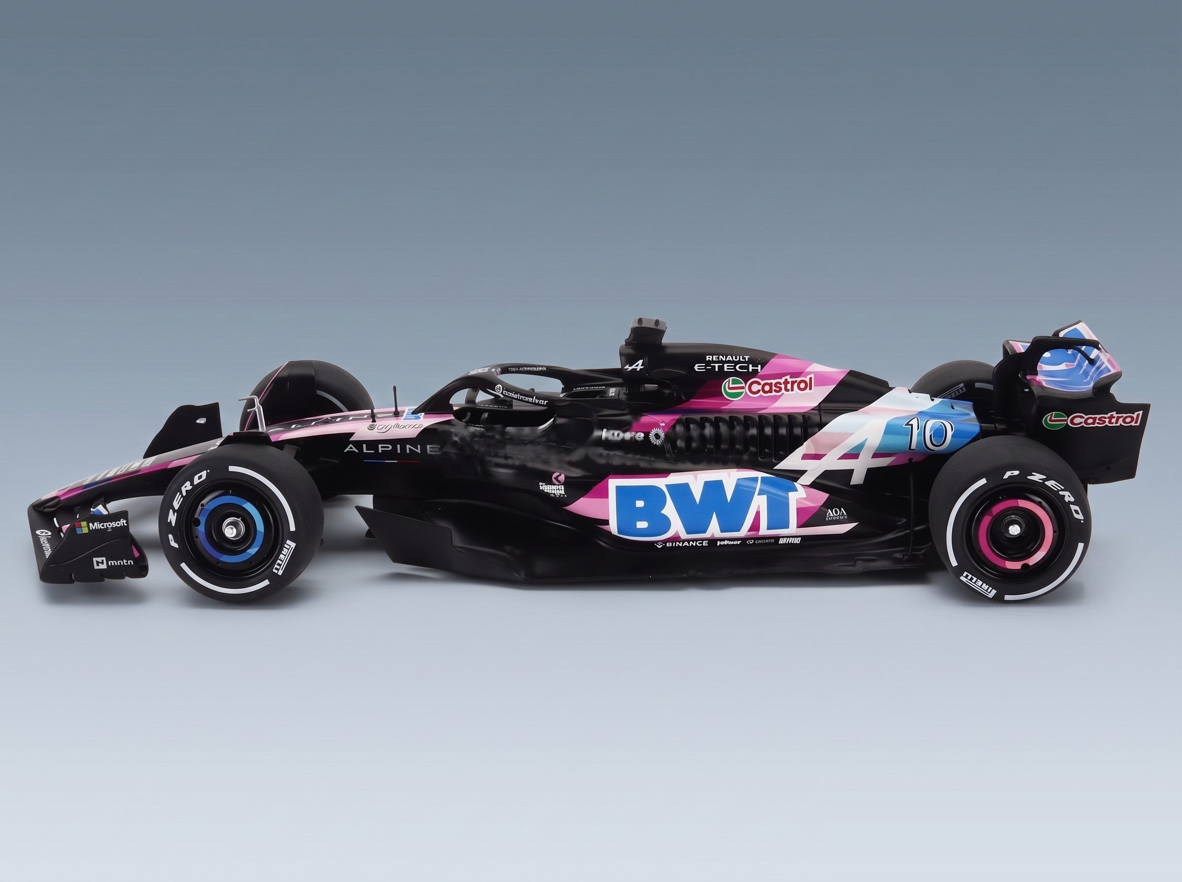 Alpine F1 A524 BWT Alpine F1 Team No. 10 Pierre Gasly Presentation Season 2024 Solido 1:18 scale model - side view