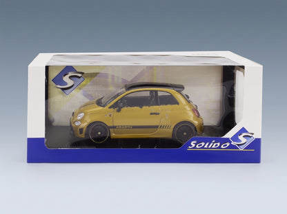 Fiat Nuova 500 Abarth 595 2023 Yellow Metallic Black Solido 1:18 scale model - original packaging