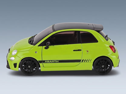 Fiat Nuova 500 Abarth 595 2023 Light Green Black Solido 1:18 scale model - side view