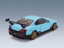 Nissan Silvia S15 Coupé Spec-R Aero 1999 Blue Solido 1:18 scale model - rear three-quarter view