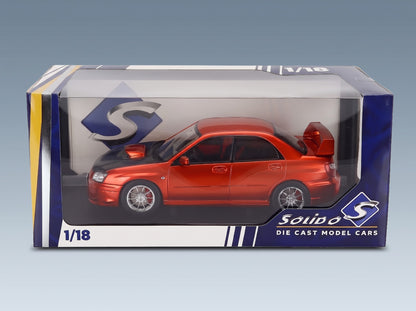 Subaru Impreza WRX STI 2003 Orange Black Solido 1:18 scale model - original packaging