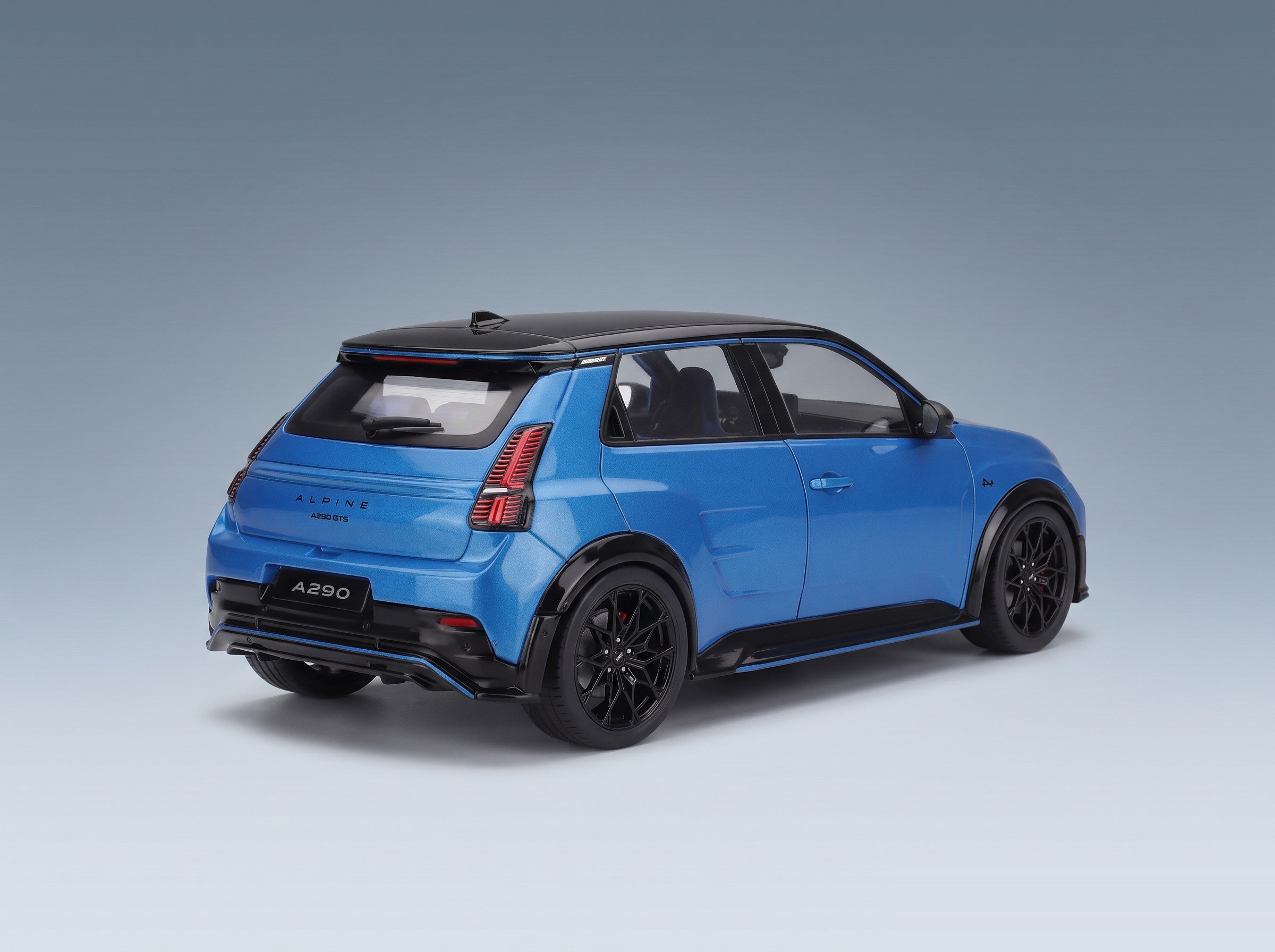 Alpine A290 GTS 2024 Blue Solido 1:18 scale model - rear three-quarter view