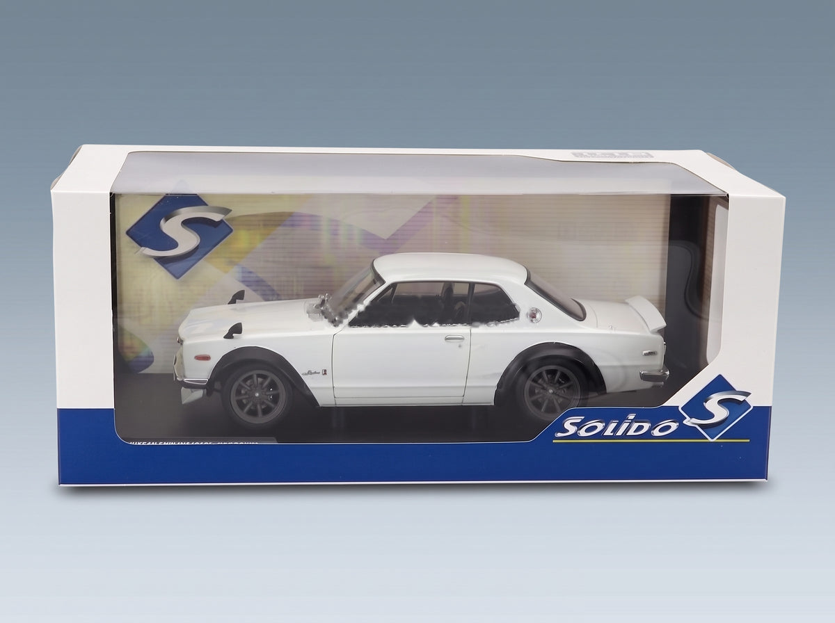 Nissan Skyline C10 Hakosuka Works 1970 Pearl White Solido 1:18 scale model - original packaging