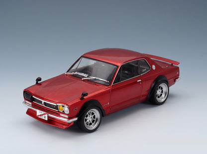 Nissan Skyline C10 Hakosuka Works 1970 Red Metallic Solido 1:18 scale model - front three-quarter view