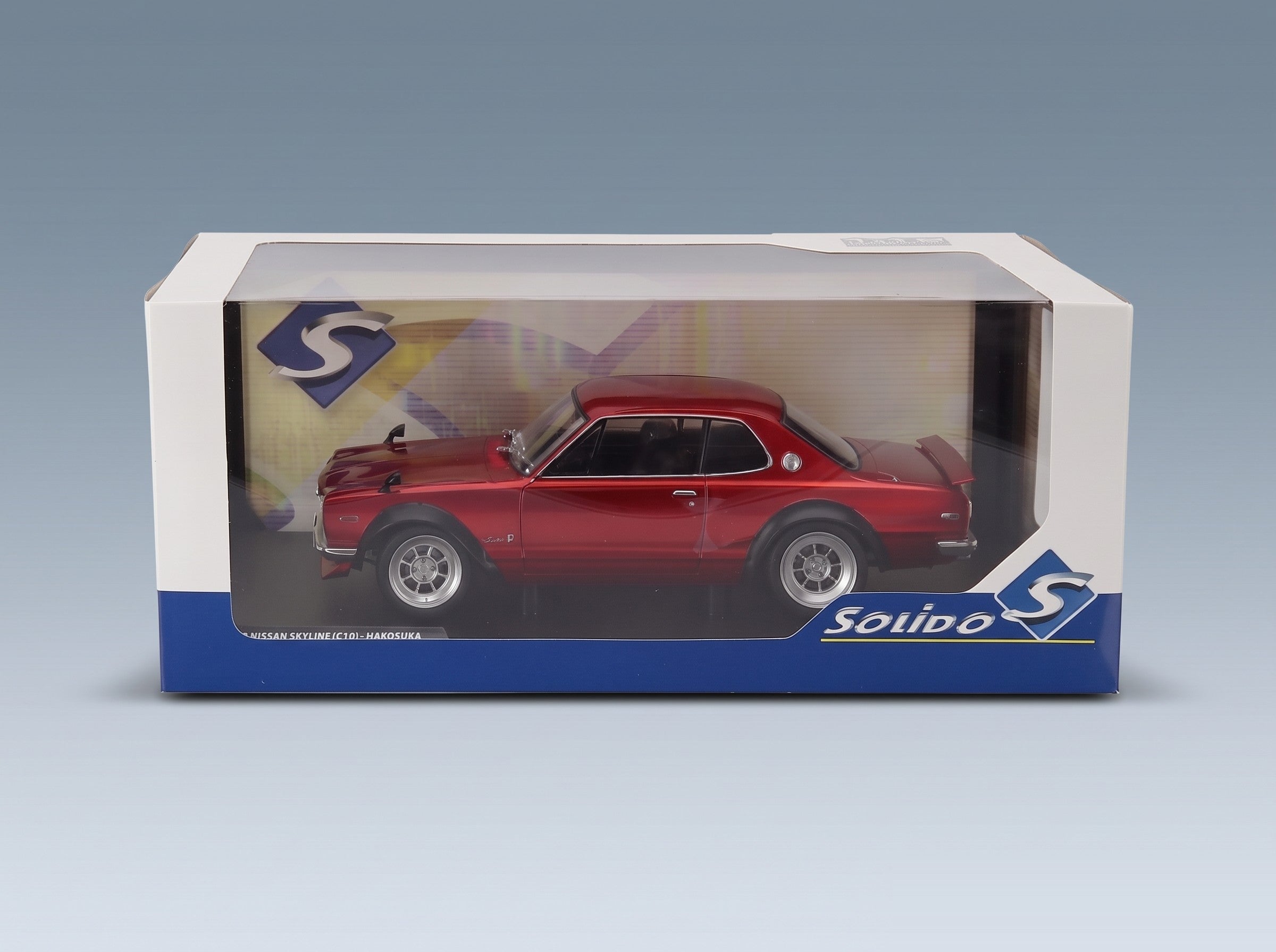 Nissan Skyline C10 Hakosuka Works 1970 Red Metallic Solido 1:18 scale model - original packaging