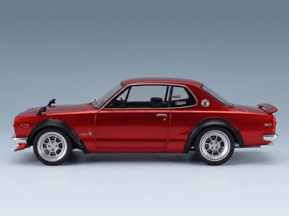 Nissan Skyline C10 Hakosuka Works 1970 Red Metallic Solido 1:18 scale model - side view