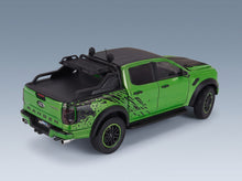 Ford Ranger Raptor Pick-Up Double Cab 2024 Green Black Solido 1:18 - rear three-quarter view