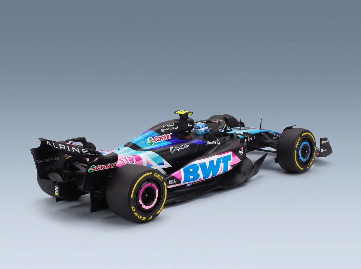 Alpine F1 A524 BWT Alpine F1 Team No. 10 Pierre Gasly Monaco GP 2024 Solido 1:18 scale model - rear three-quarter view