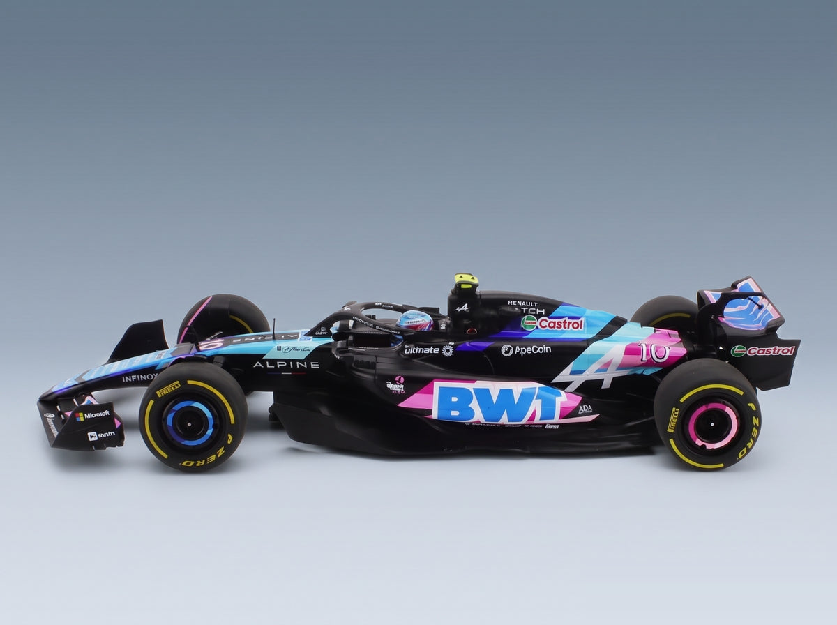 Alpine F1 A524 BWT Alpine F1 Team No. 10 Pierre Gasly Monaco GP 2024 Solido 1:18 scale model - side view
