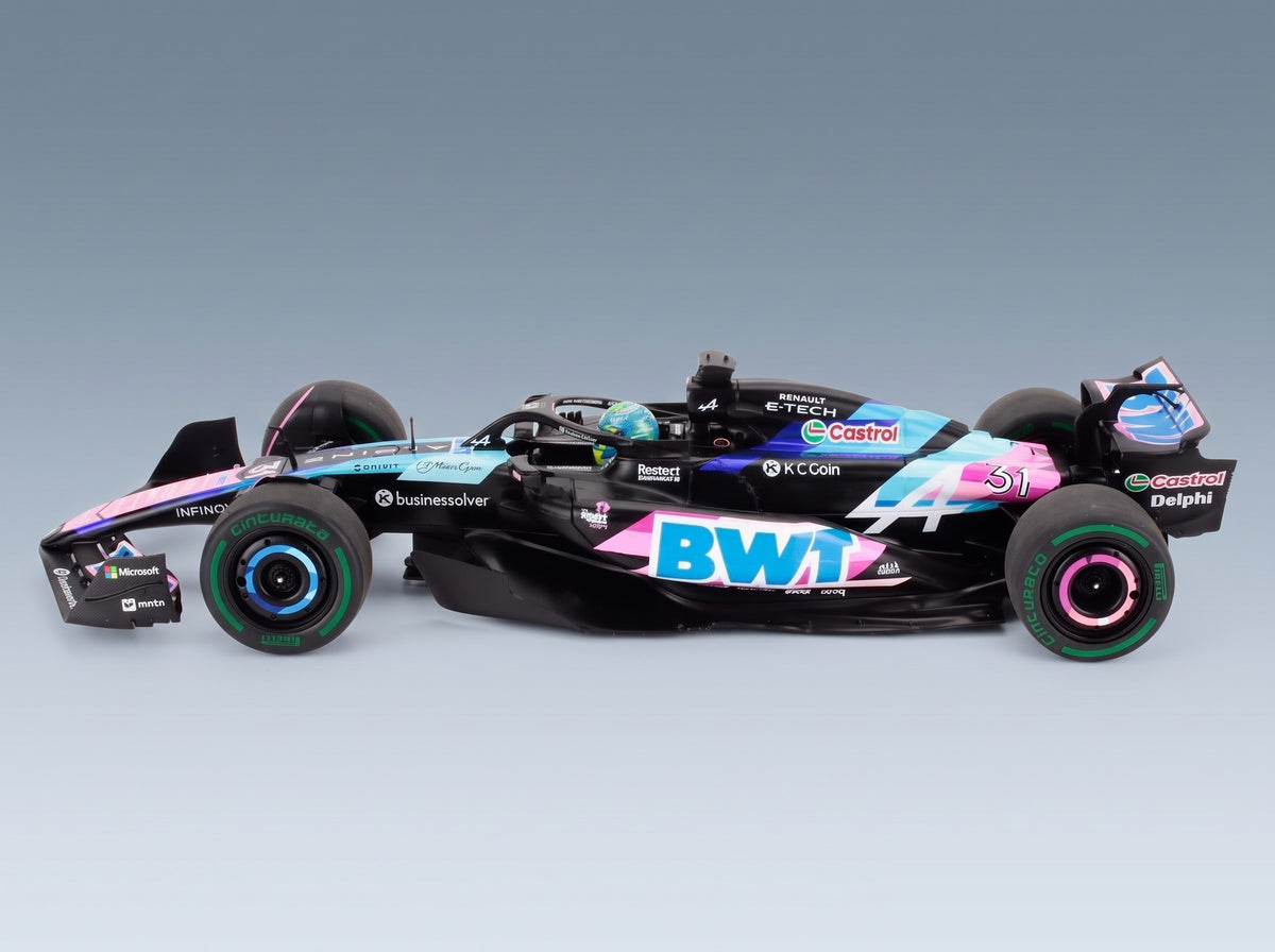 Alpine F1 A524 BWT Alpine F1 Team No. 31 Esteban Ocon Brazilian GP 2024 Solido 1:18 scale model - side view