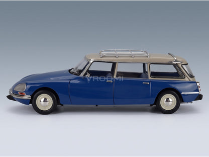 Citroën ID19 Break SW Station Wagon 1967 Danube Blue White Norev 1:18 scale model - side view