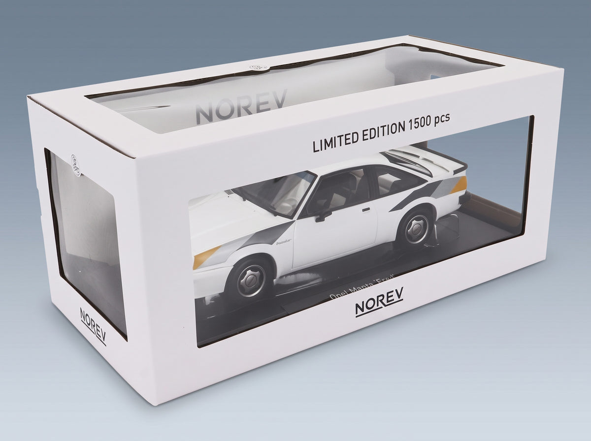 Opel Manta B Irmscher Manta The Movie Fred 1984 White Norev 1:18 scale model - original packaging