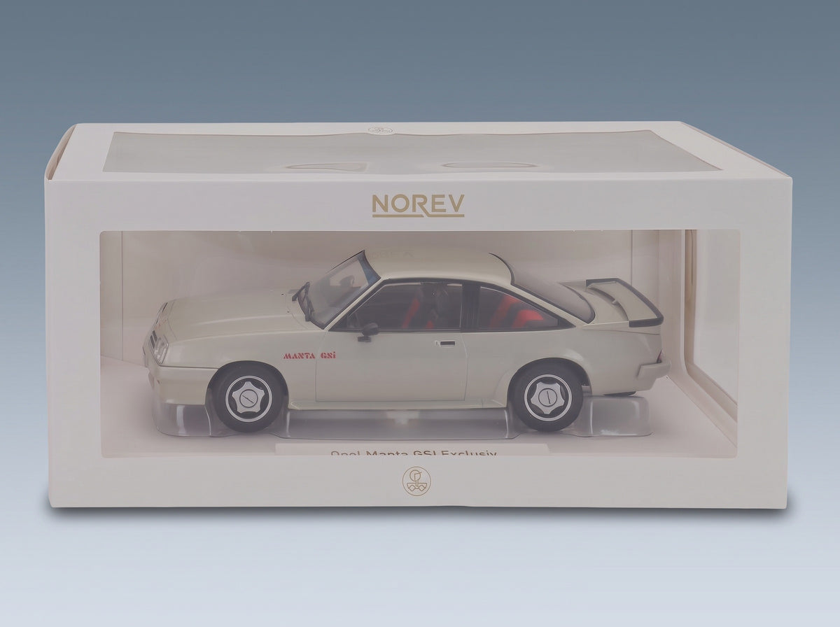 Opel Manta B GSi 1987 Silver Norev 1:18 scale model - original packaging