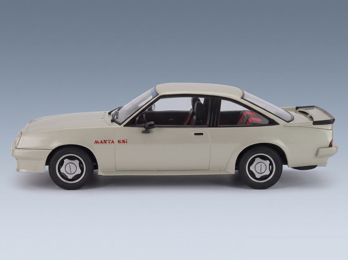 Opel Manta B GSi 1987 Silver Norev 1:18 scale model - side view