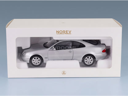 Mercedes-Benz CLK-Class C209 Coupé 2000 Silver Norev 1:18 scale model - original packaging