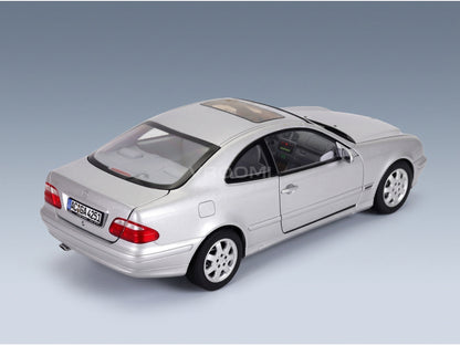 Mercedes-Benz CLK-Class C209 Coupé 2000 Silver Norev 1:18 scale model - rear three-quarter view