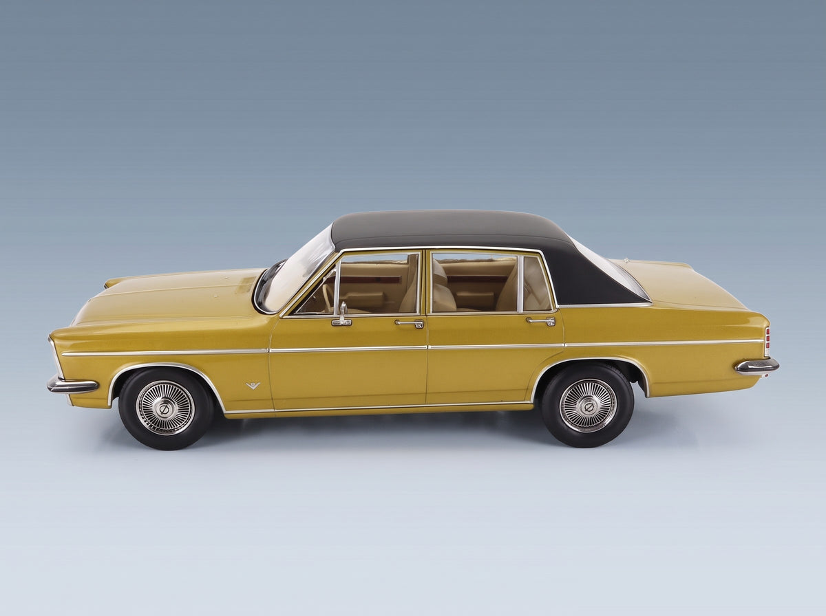 Opel Diplomat V8 1969 Gold Black Norev 1:18 scale model - side view