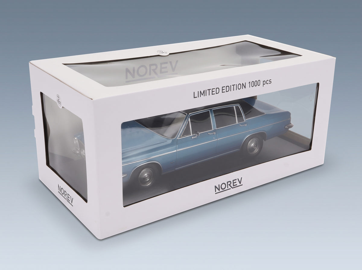 Opel Diplomat V8 1969 Blue Black Norev 1:18 scale model - original packaging